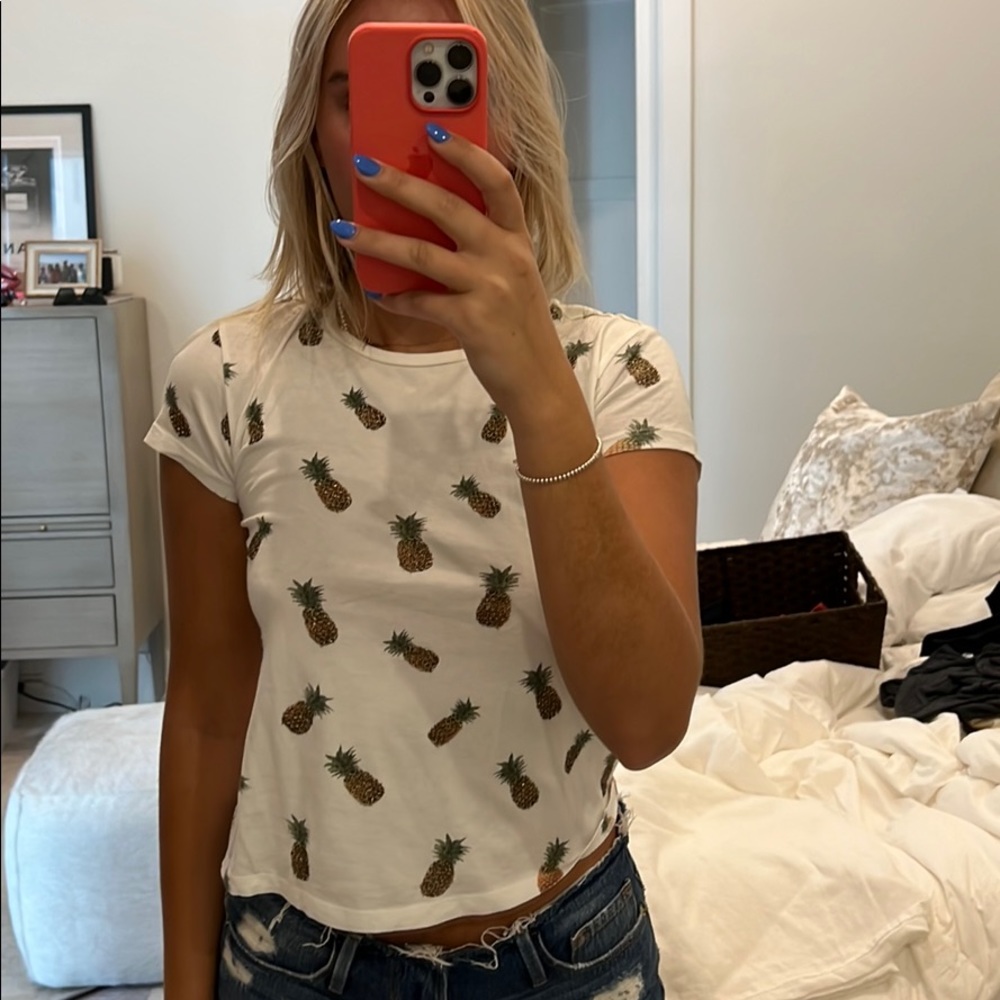 Bedazzled pineapple tee